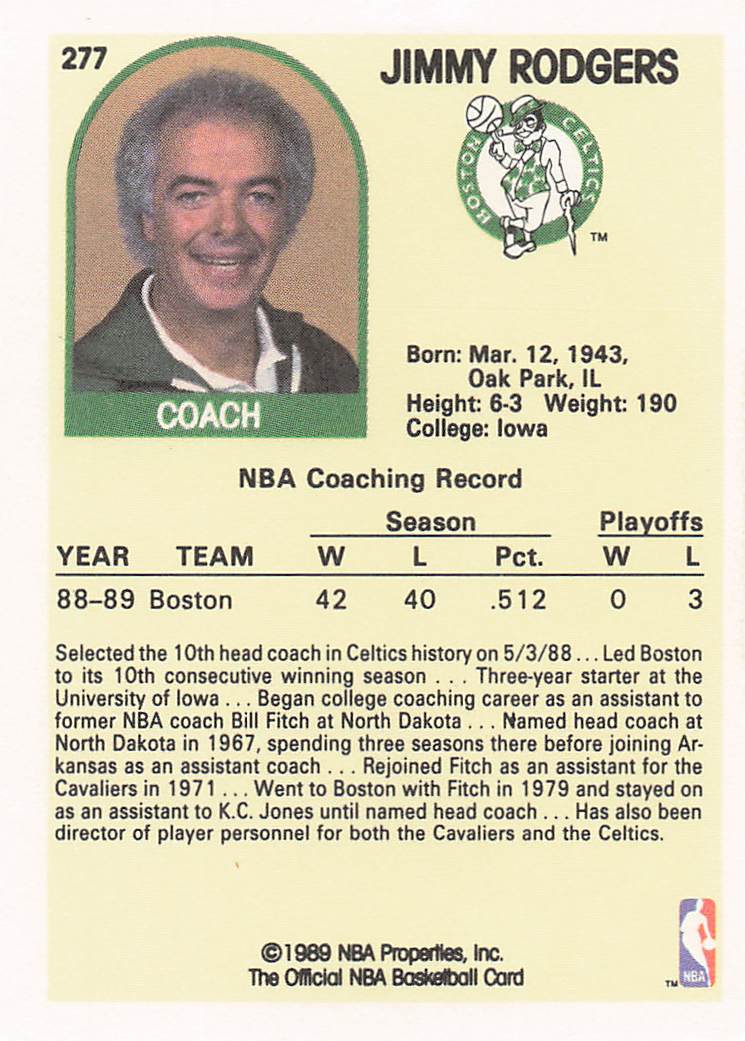 1989-90 Hoops Basketball Jimmy Rodgers #277