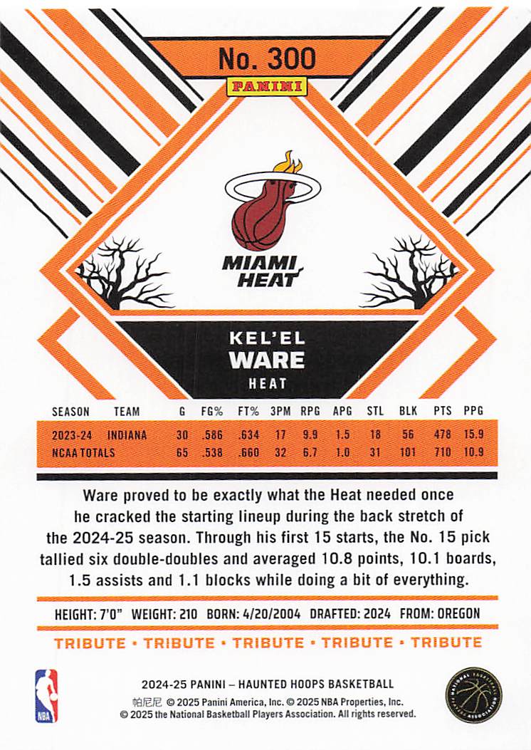 2024-25 Hoops Haunted Hoops Basketball Kel'el Ware #300