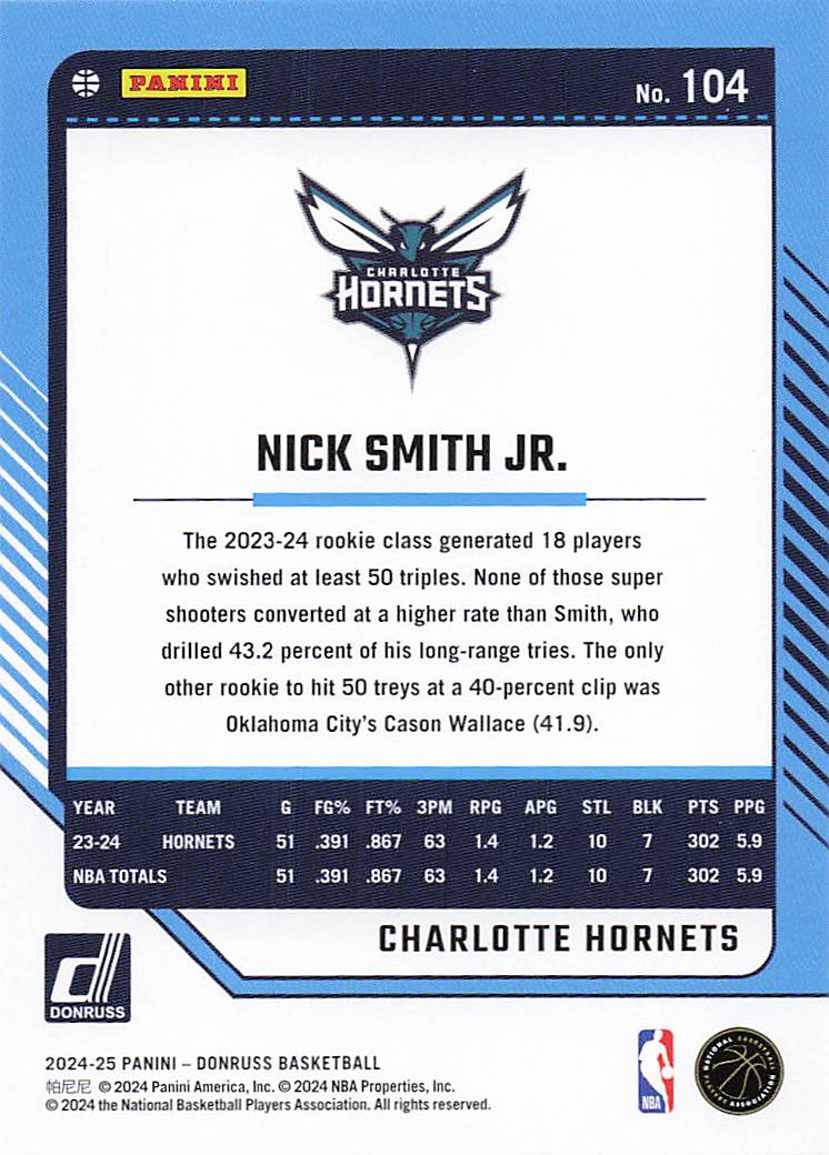 2024-25 Donruss Basketball Nick Smith Jr. #104