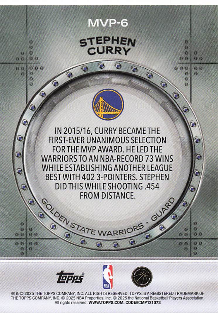 2025-26 Topps Basketball MVP Vault Stephen Curry #MVP-6