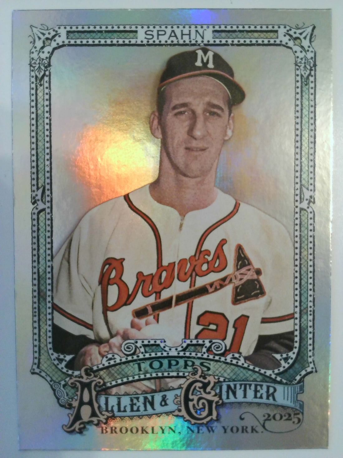 2025 Topps Allen & Ginter Baseball Silver Portrait Warren Spahn #33