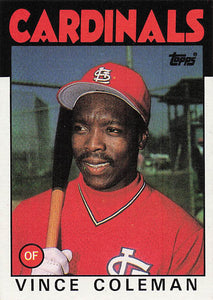 1986 Topps Baseball Vince Coleman #370 Rookie