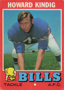 1971 Topps Football Howard Kindig #33
