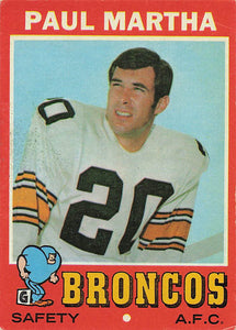 1971 Topps Football Paul Martha #38
