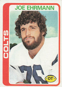1978 Topps Football Joe Ehrmann #398