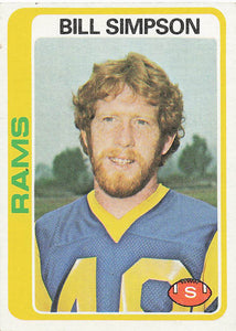 1978 Topps Football Bill Simpson #209