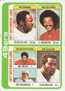 1978 Topps Football Williams / Washington / Phillips / Washington / Elam #525