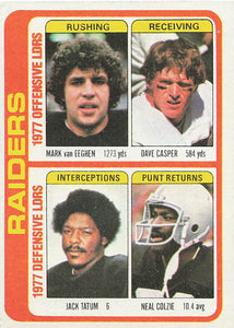 1978 Topps Football Eeghen / Casper / Tatum / Colzie #520