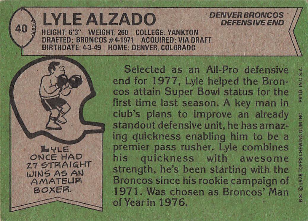 1978 Topps Football Lyle Alzado #40