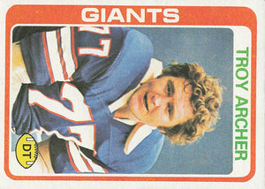 1978 Topps Football Troy Archer #492