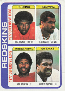 1978 Topps Football Thomas / Fugett / Houston / Johnson #528