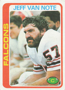 1978 Topps Football Jeff Van Note #153