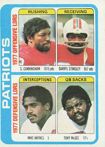 1978 Topps Football Cunningham / Stingley / Haynes / McGee #516