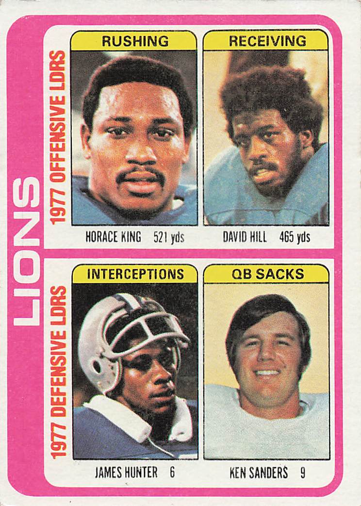 1978 Topps Football King / Hill / Hunter / Sanders #509