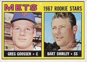 1967 Topps Baseball Mets 1967 Rookie Stars Greg Goossen / Bart Shirley #287