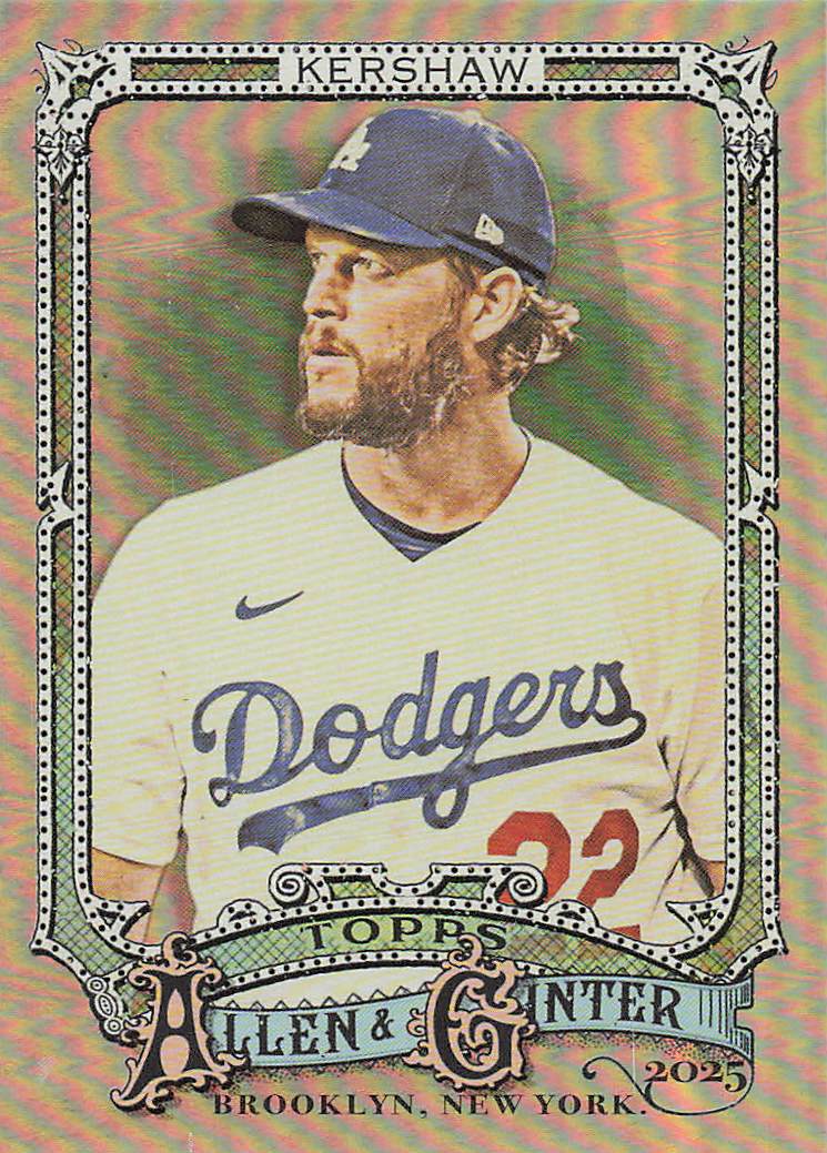2025 Topps Allen & Ginter Baseball Silver Portrait Clayton Kershaw #37