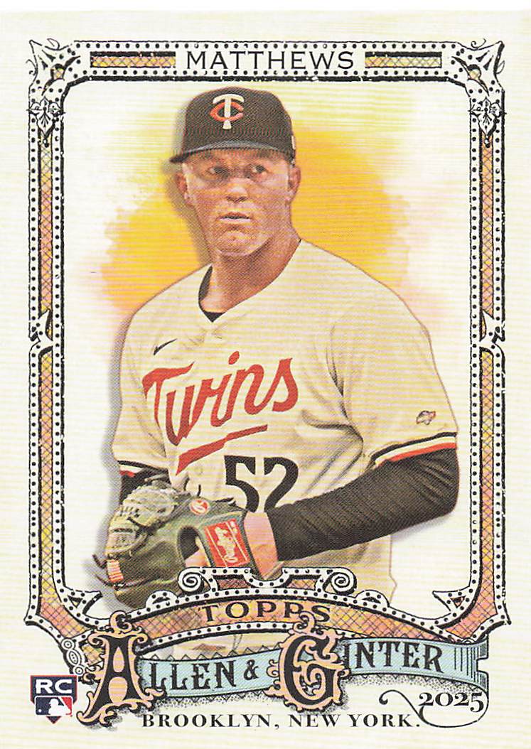 2025 Topps Allen & Ginter Baseball Zebby Matthews #235 Rookie