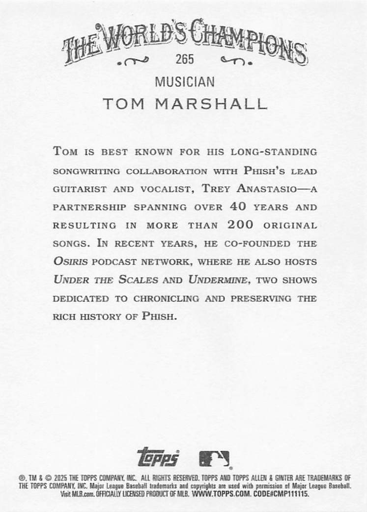 2025 Topps Allen & Ginter Baseball Tom Marshall #265