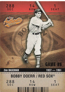 2003 Fleer Authentix Baseball Bobby Doerr #140