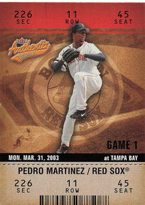 2003 Fleer Authentix Baseball Pedro Martinez #48