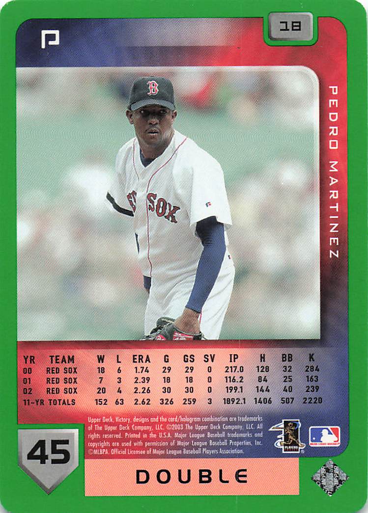 2003 Upper Deck Victory Baseball Tier 1 Green Pedro Martinez #18