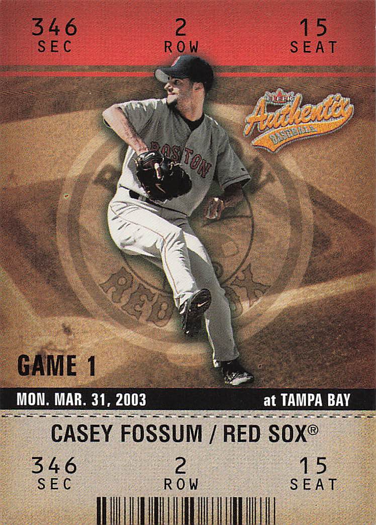 2003 Fleer Authentix Baseball Casey Fossum #146