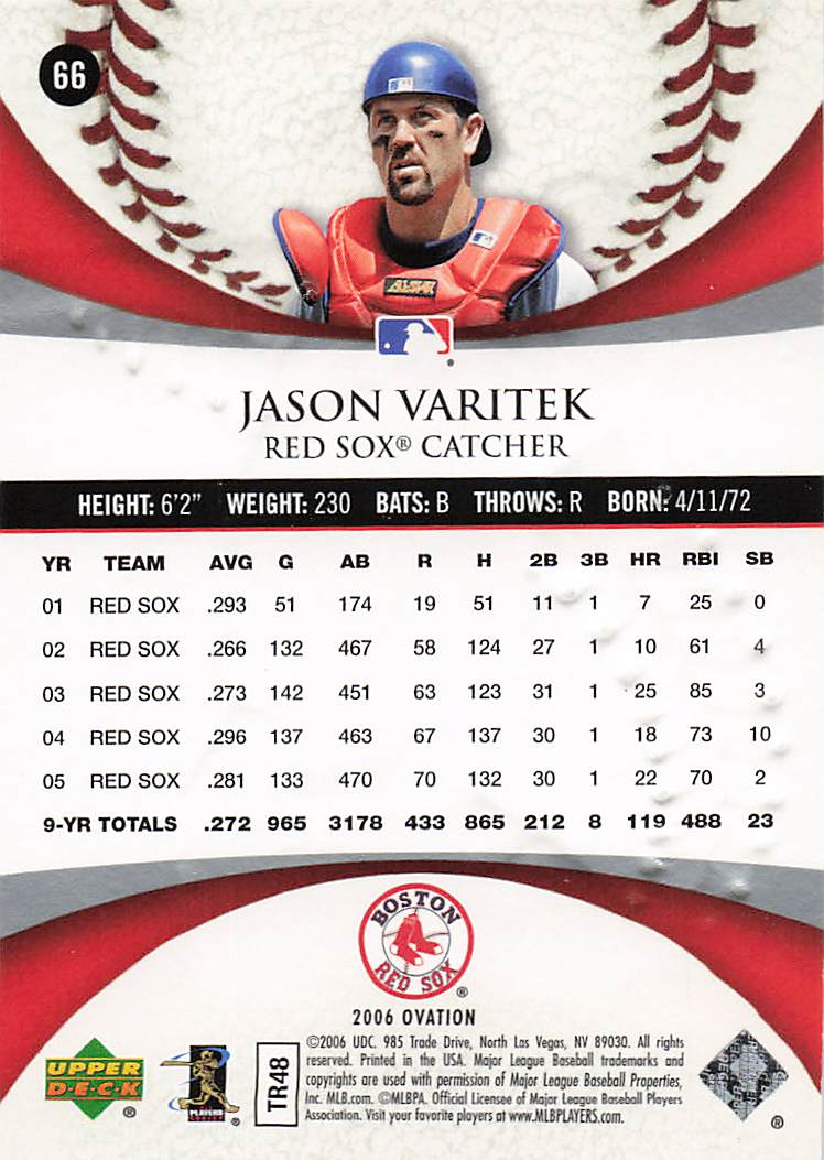 2006 Upper Deck Ovation Baseball Jason Varitek #66