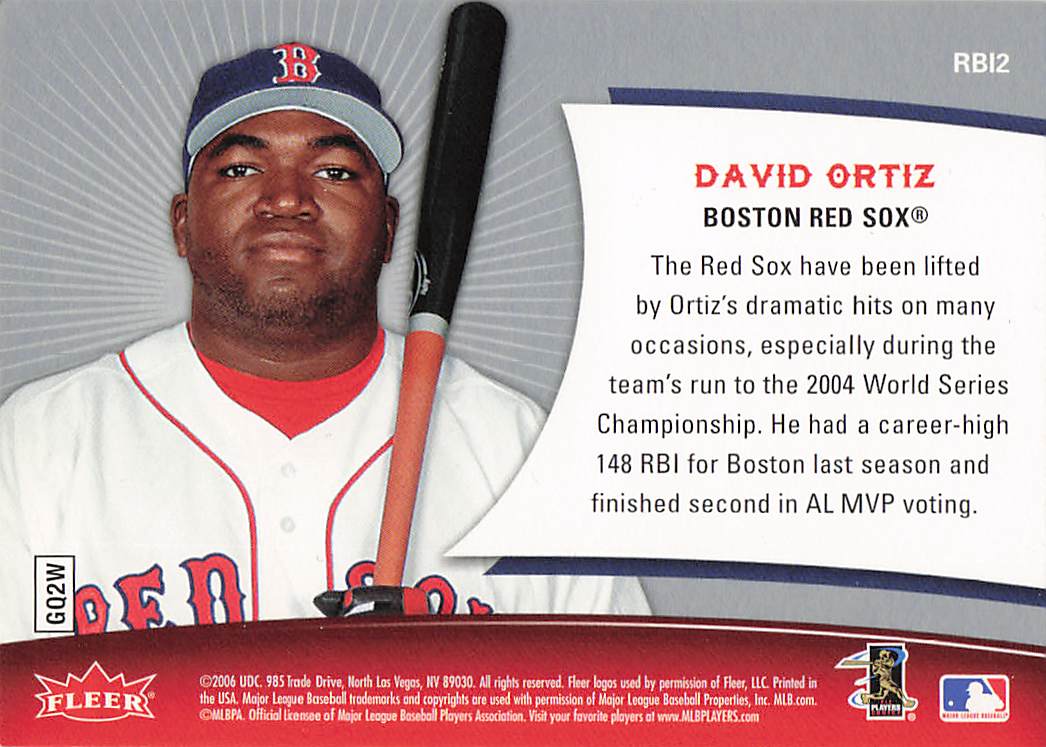 2006 Ultra Baseball RBI Kings David Ortiz #RBI2