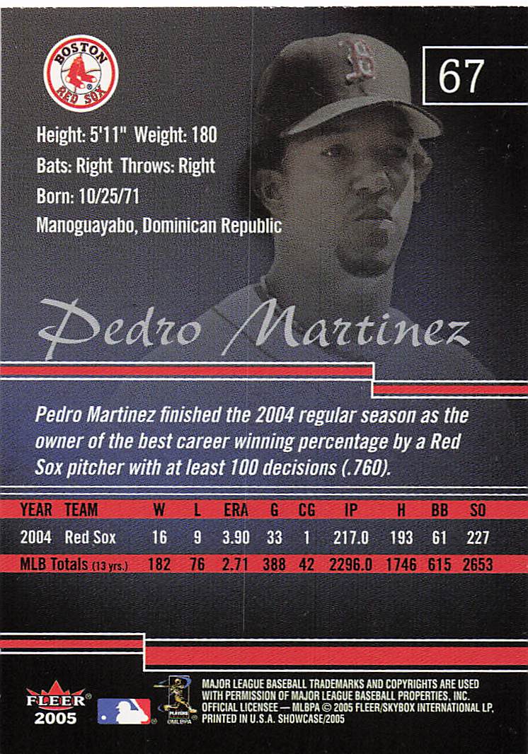 2005 Fleer Showcase Baseball Pedro Martinez #67