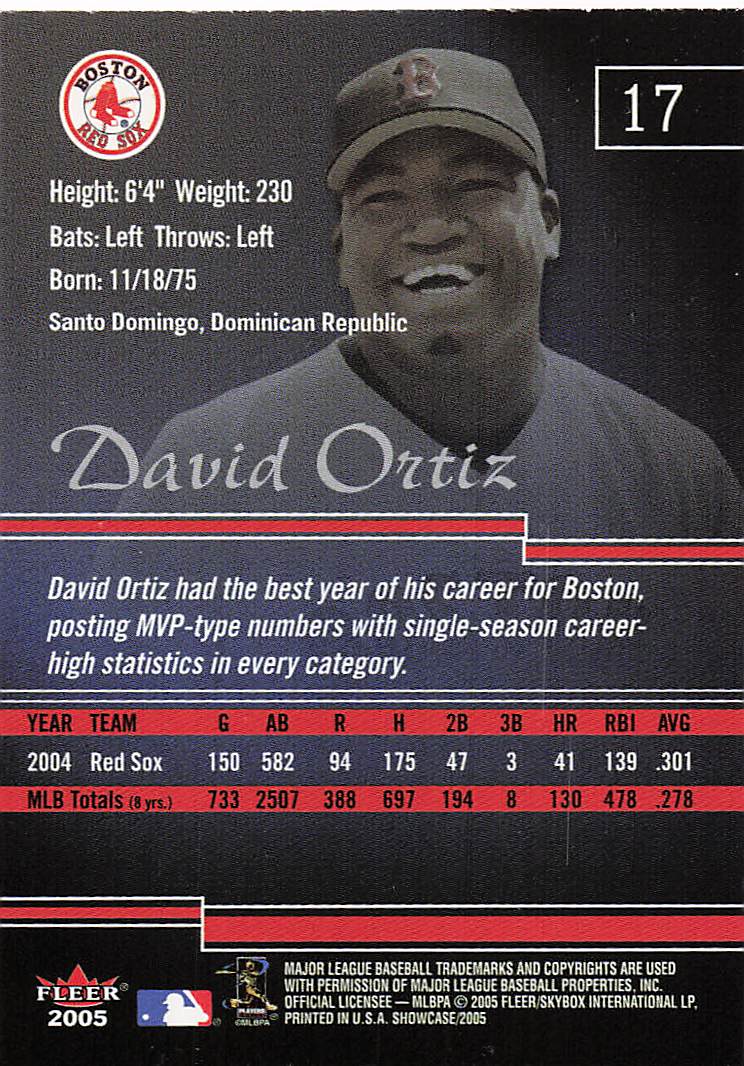 2005 Fleer Showcase Baseball David Ortiz #17