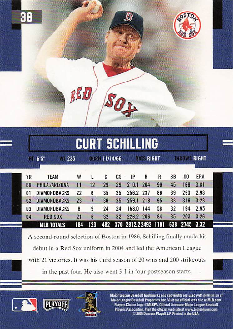 2005 Playoff Prestige Baseball Curt Schilling #38
