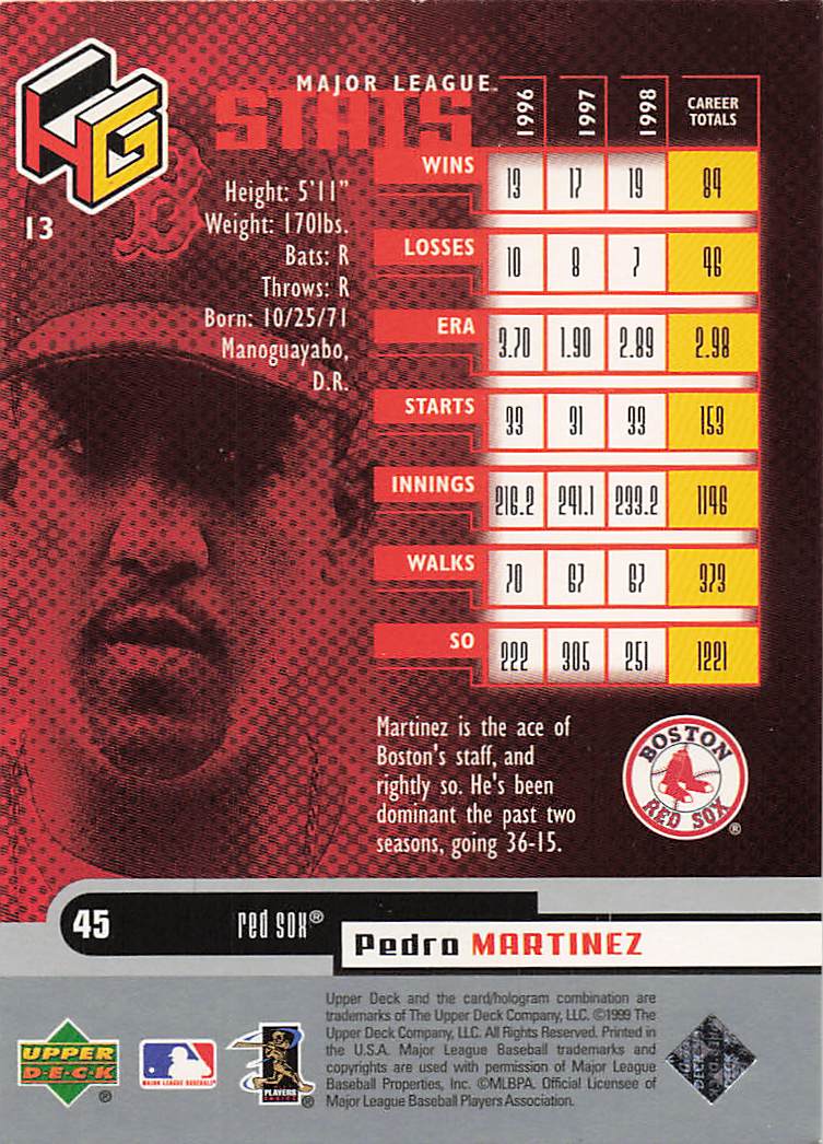 1999 Upper Deck HoloGrFX Baseball Pedro Martinez #13