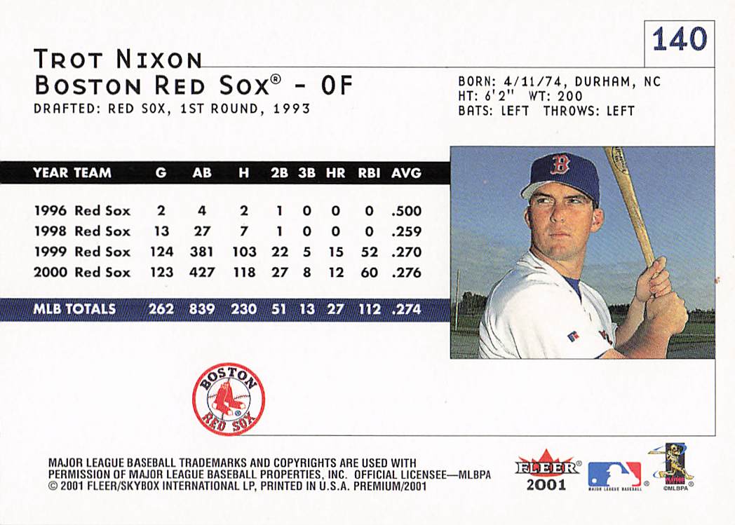 2001 Fleer Premium Baseball Trot Nixon #140