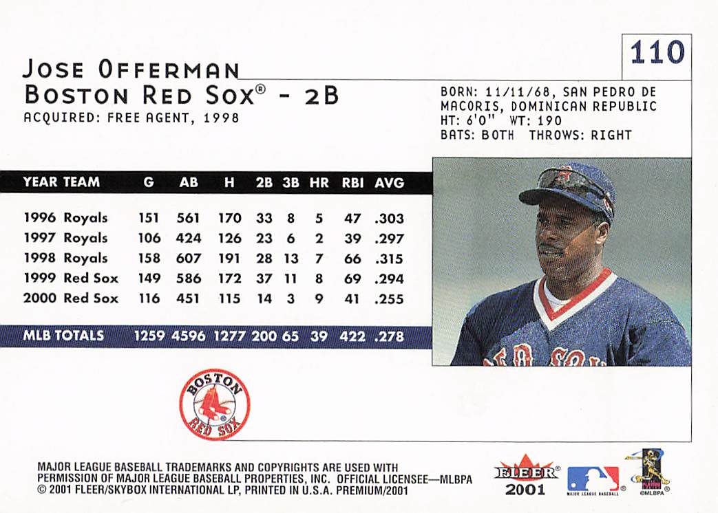 2001 Fleer Premium Baseball Jose Offerman #110