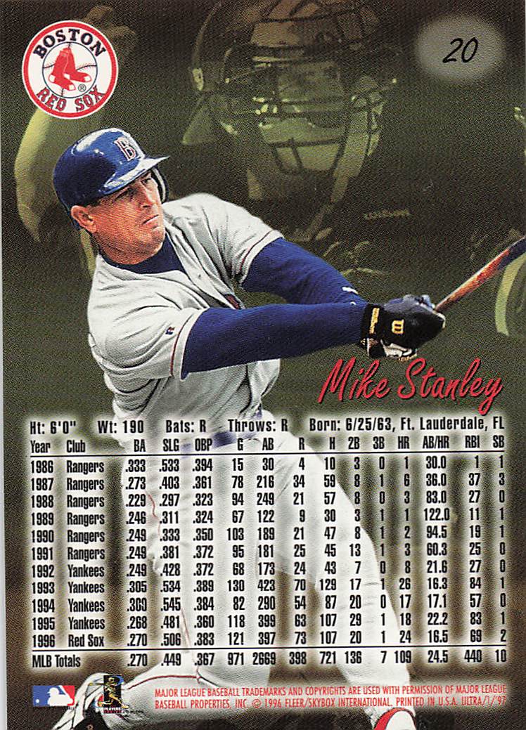 1997 Ultra Baseball Mike Stanley #20