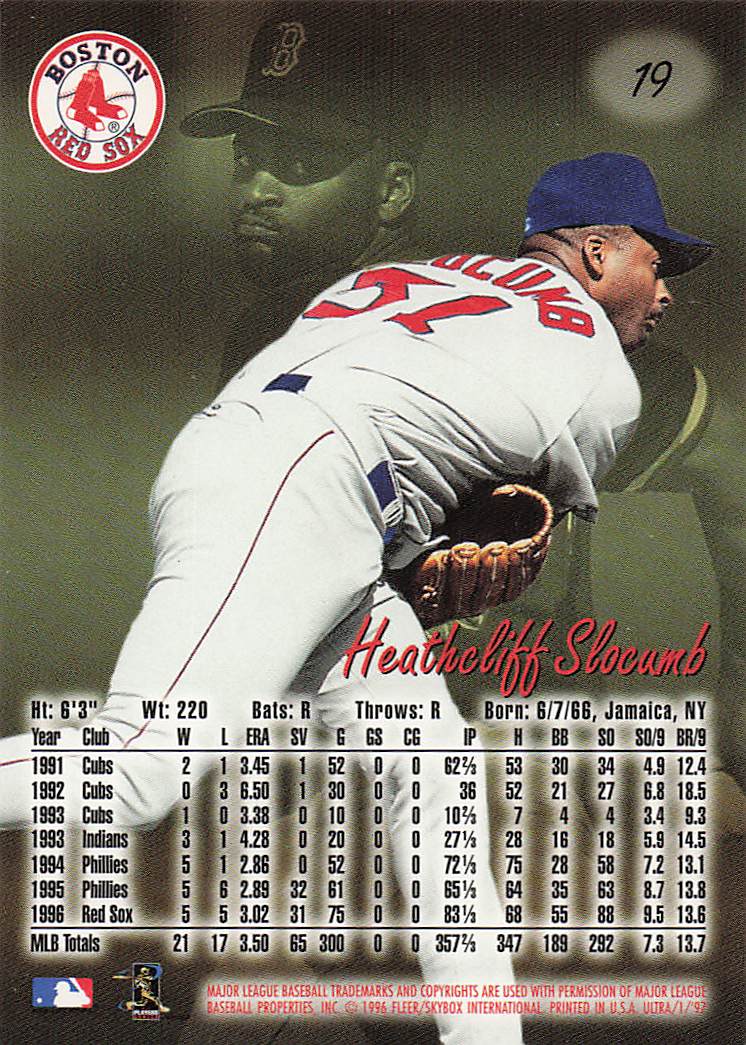 1997 Ultra Baseball Heathcliff Slocumb #19