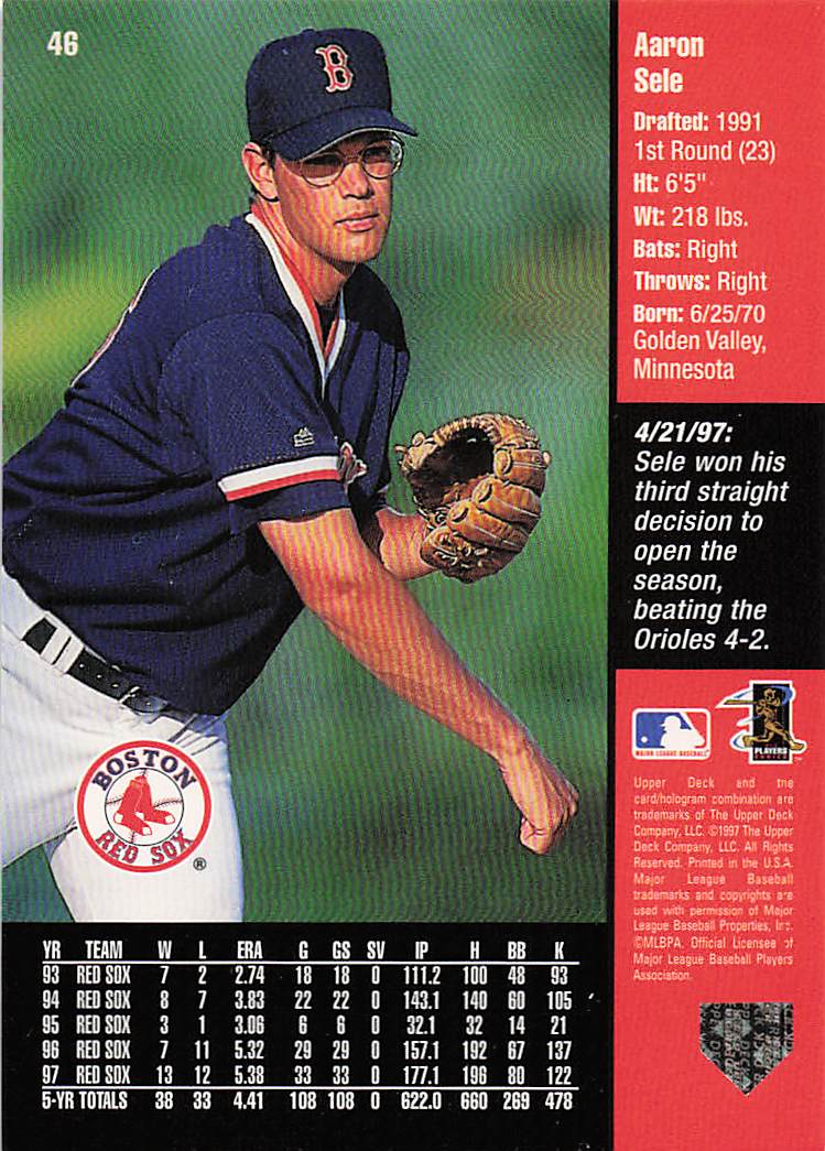 1998 Upper Deck Baseball Aaron Sele #46