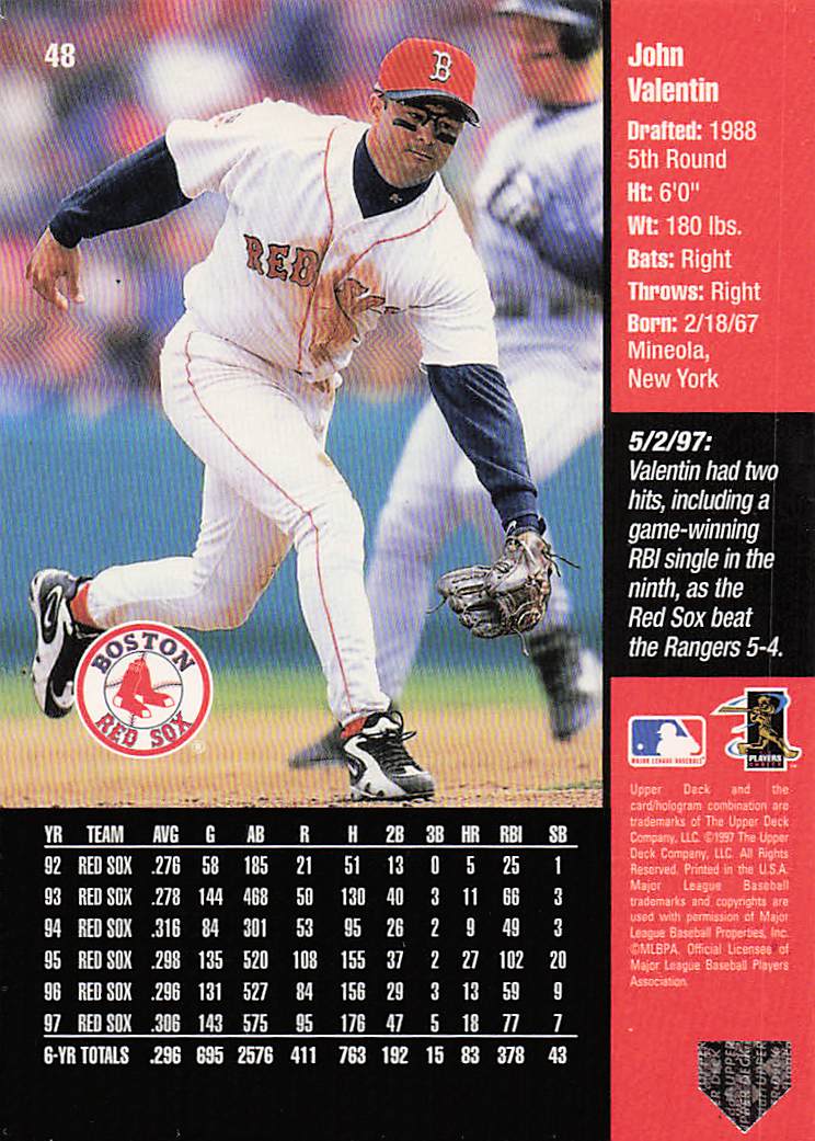 1998 Upper Deck Baseball John Valentin #48