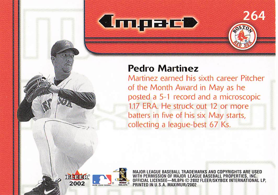 2002 Fleer Maximum Baseball Pedro Martinez #264