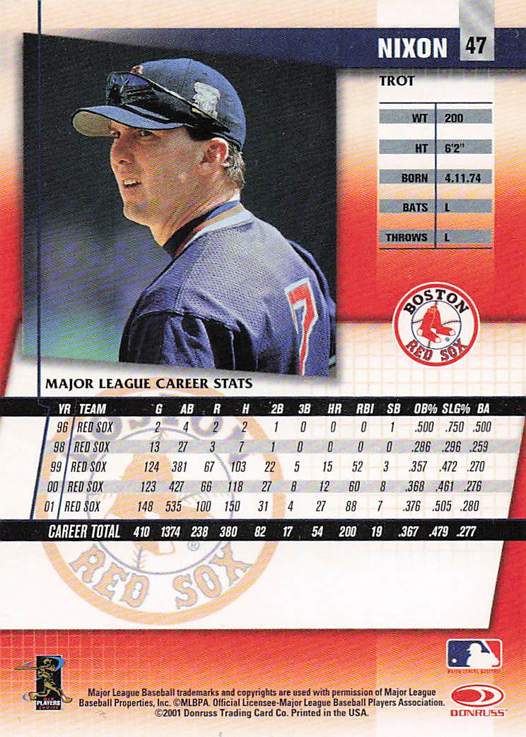 2002 Donruss Fan Club Baseball Trot Nixon #47
