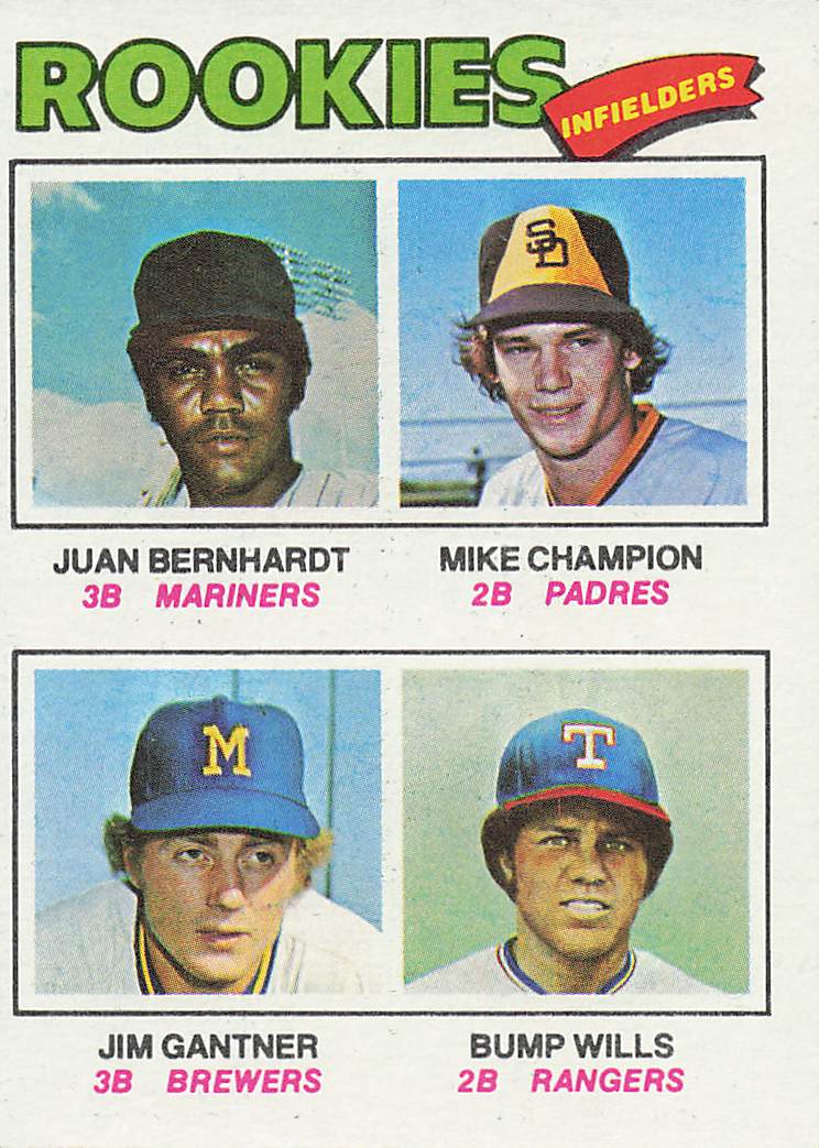 1977 Topps Juan Bernhardt / Mike Champion / Jim Gantner / Bump Wills #494 Rookie