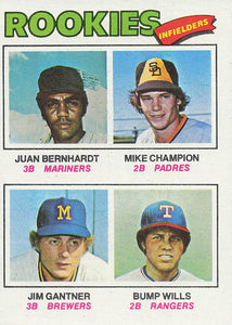 1977 Topps Juan Bernhardt / Mike Champion / Jim Gantner / Bump Wills #494 Rookie
