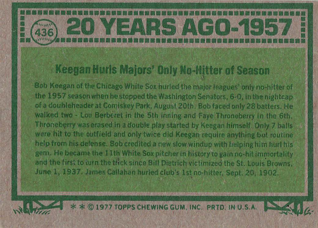 1977 Topps Baseball Bob Keegan #436