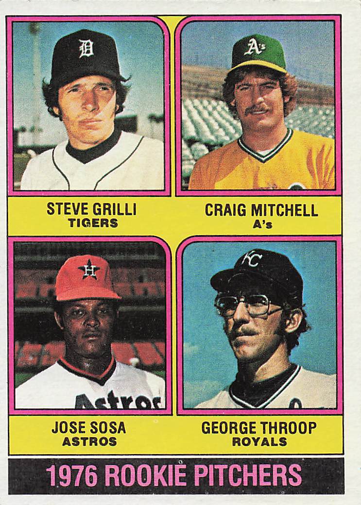 1976 Topps Steve Grilli / Craig Mitchell / Jose Sosa / George Throop #591 Rookie