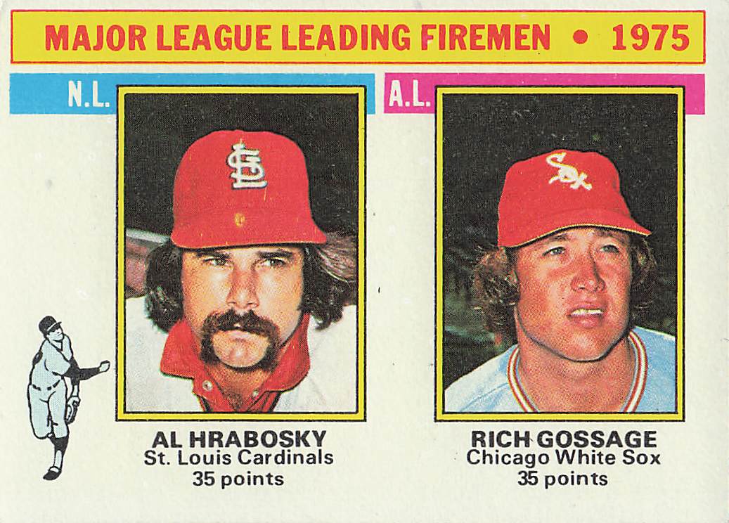 1976 Topps Baseball League Leading Fireman Al Hrabosky / Rich Gossage #205