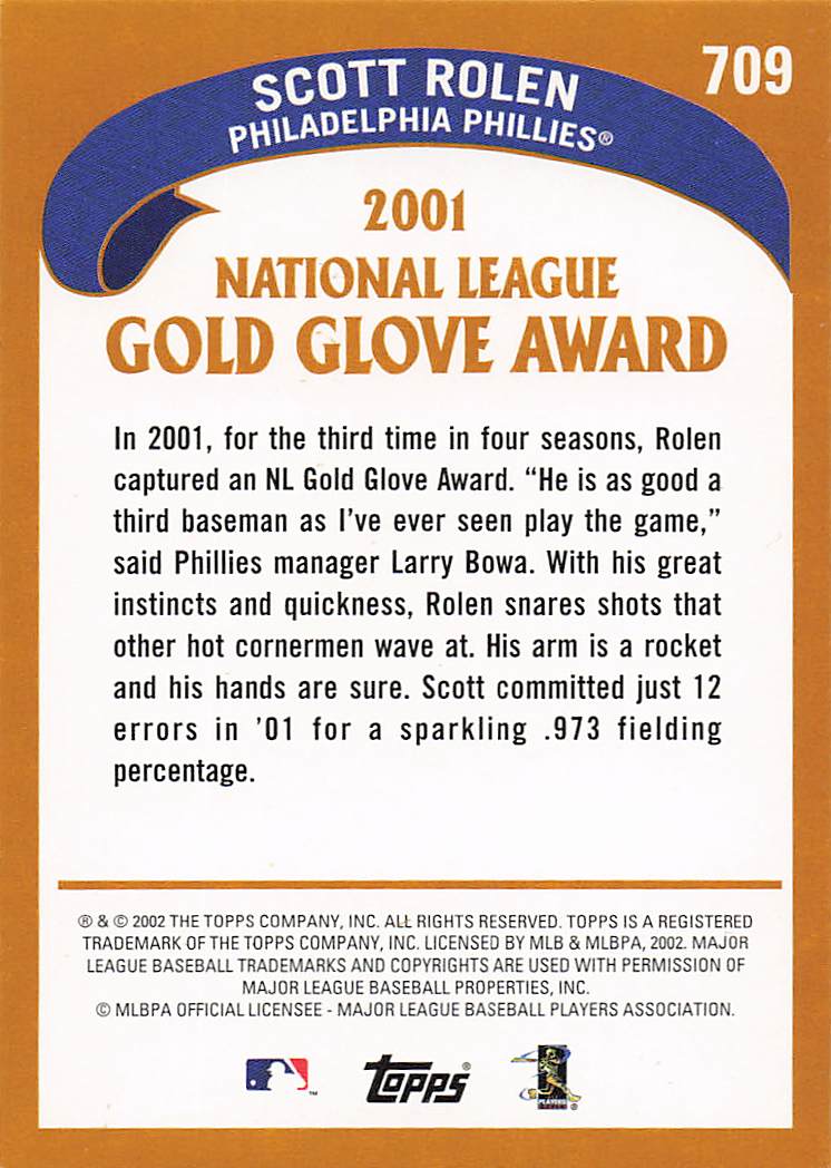 2002 Topps Baseball Scott Rolen #709
