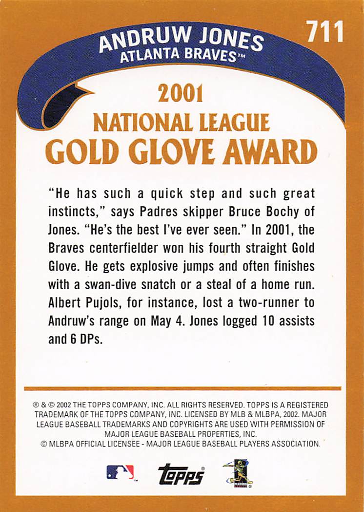 2002 Topps Baseball Andruw Jones #711