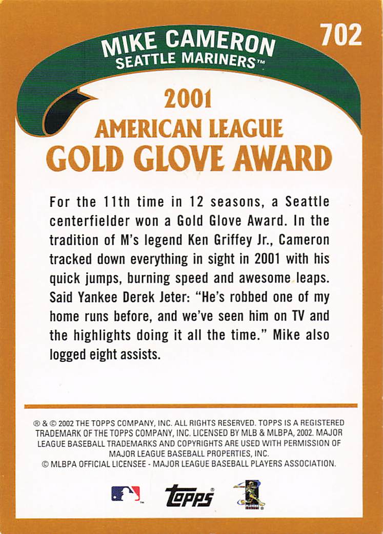 2002 Topps Baseball Mike Cameron #702