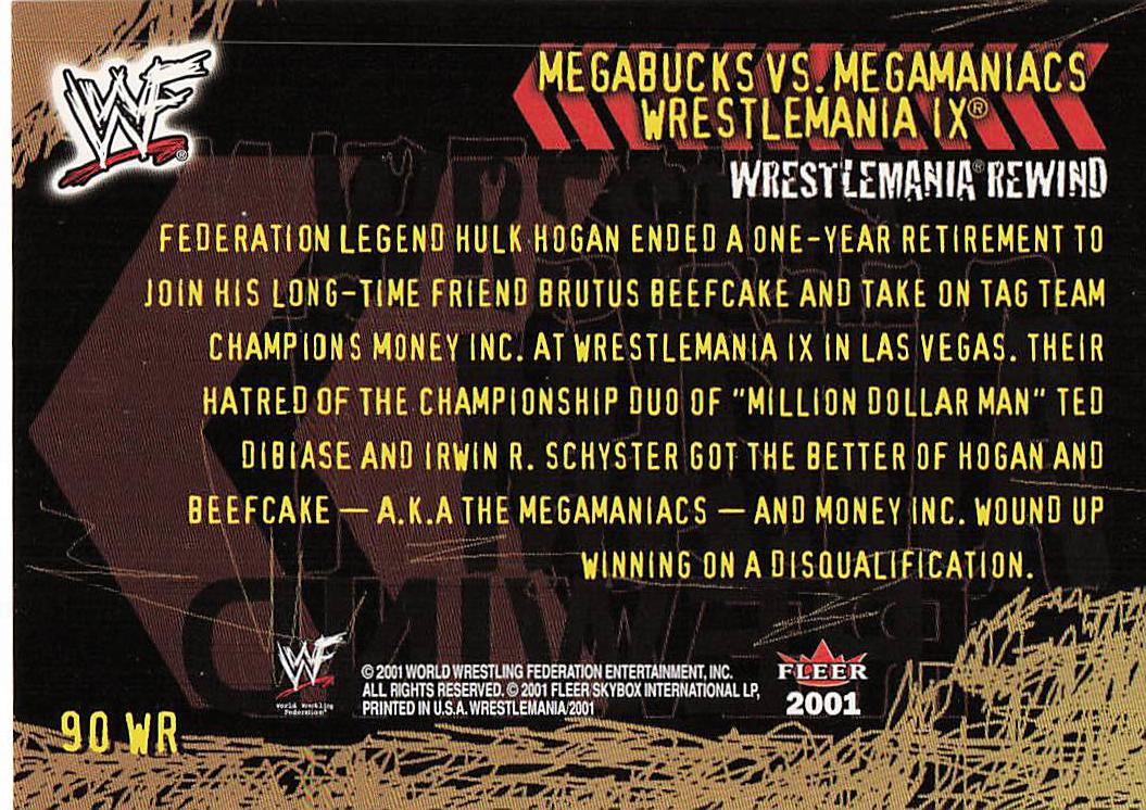 2001 Fleer WWF Wrestlemania Wrestling Megabucks vs. Megamaniacs #90