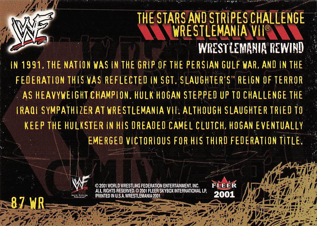 2001 Fleer WWF Wrestlemania Wrestling Stars and Stripes Challenge #87
